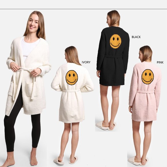 P/S New Happy Face Robes·Wrap·Shawl·Ponchos·Cape·Blanket·Sweater·ComfyLuxe